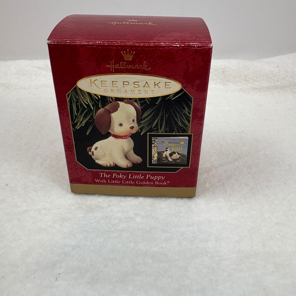Hallmark Keepsake 1999 The Poky Little Puppy Ornament with Little Golden Book